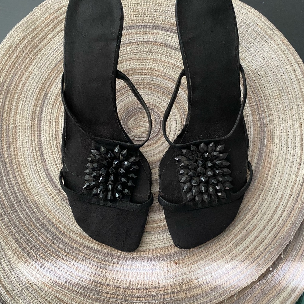 Zara Black Heels with Embellishments